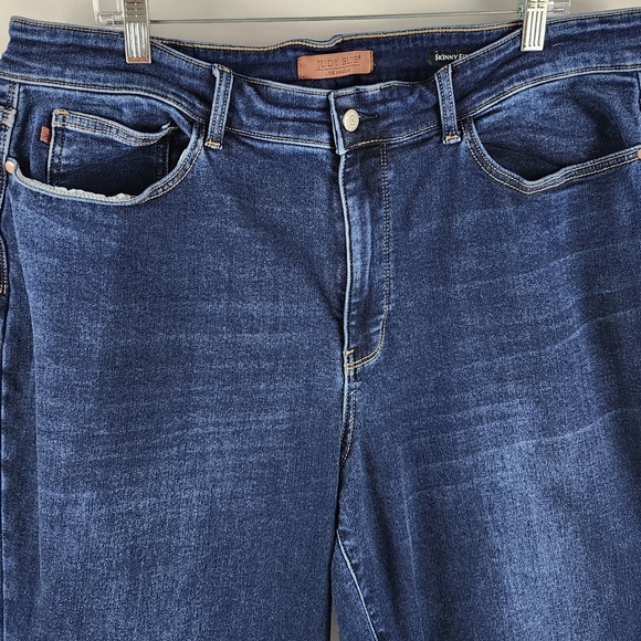 Judy Blue Jeans Womens Plus 22W Hi Rise Skinny Fit Blue Denim (40x28) - Picture 2 of 10